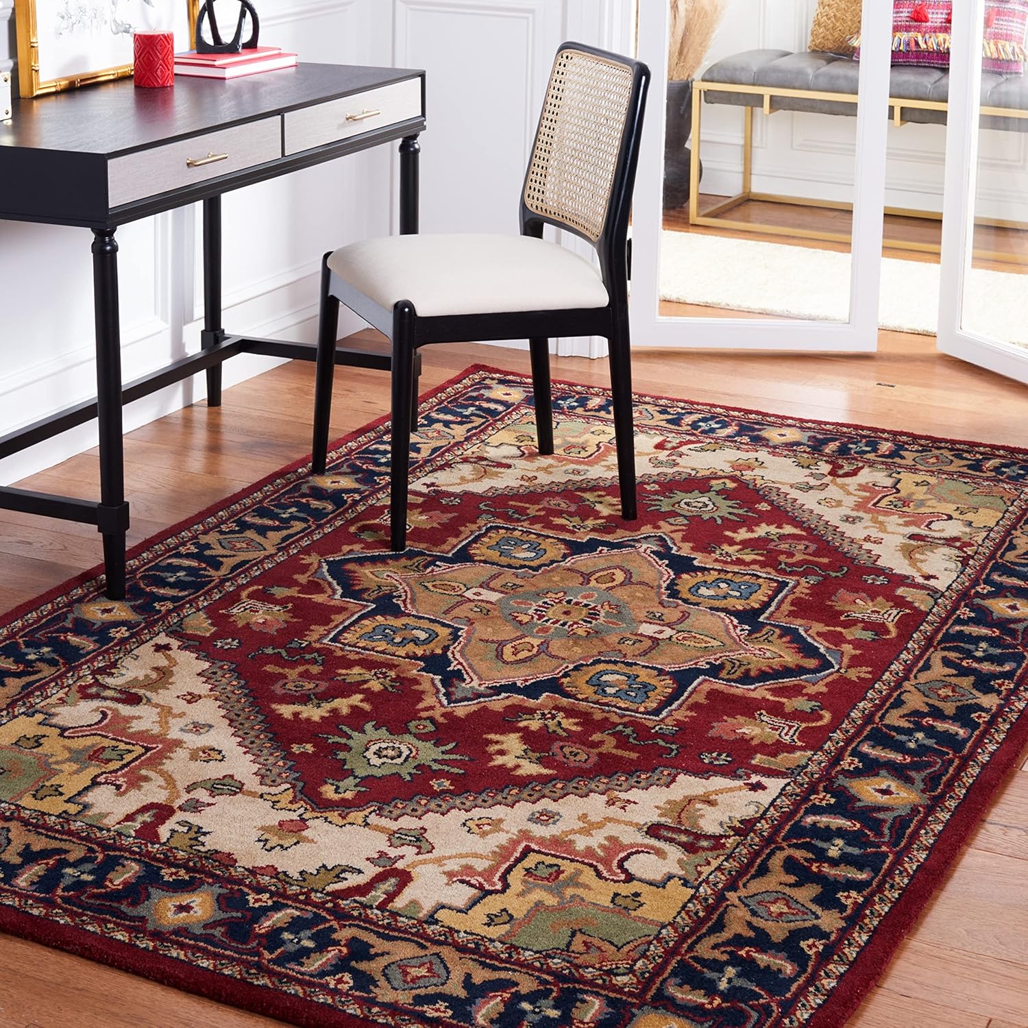Safavieh colección Heritage HG625A – tapete oriental tradicional hecho a mano de lana roja, Lana, Rojo