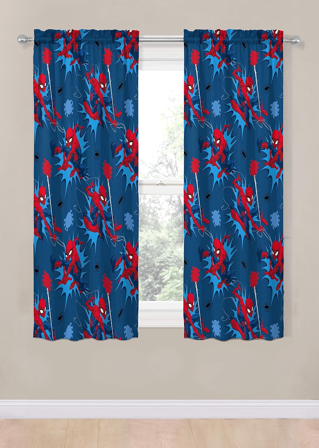 Jay Franco, Marvel Spiderman Spidey Daze – Juego para habitación 6 piezas juego de cama tamaño twin y cortinas de microfibra supersuave resistente a