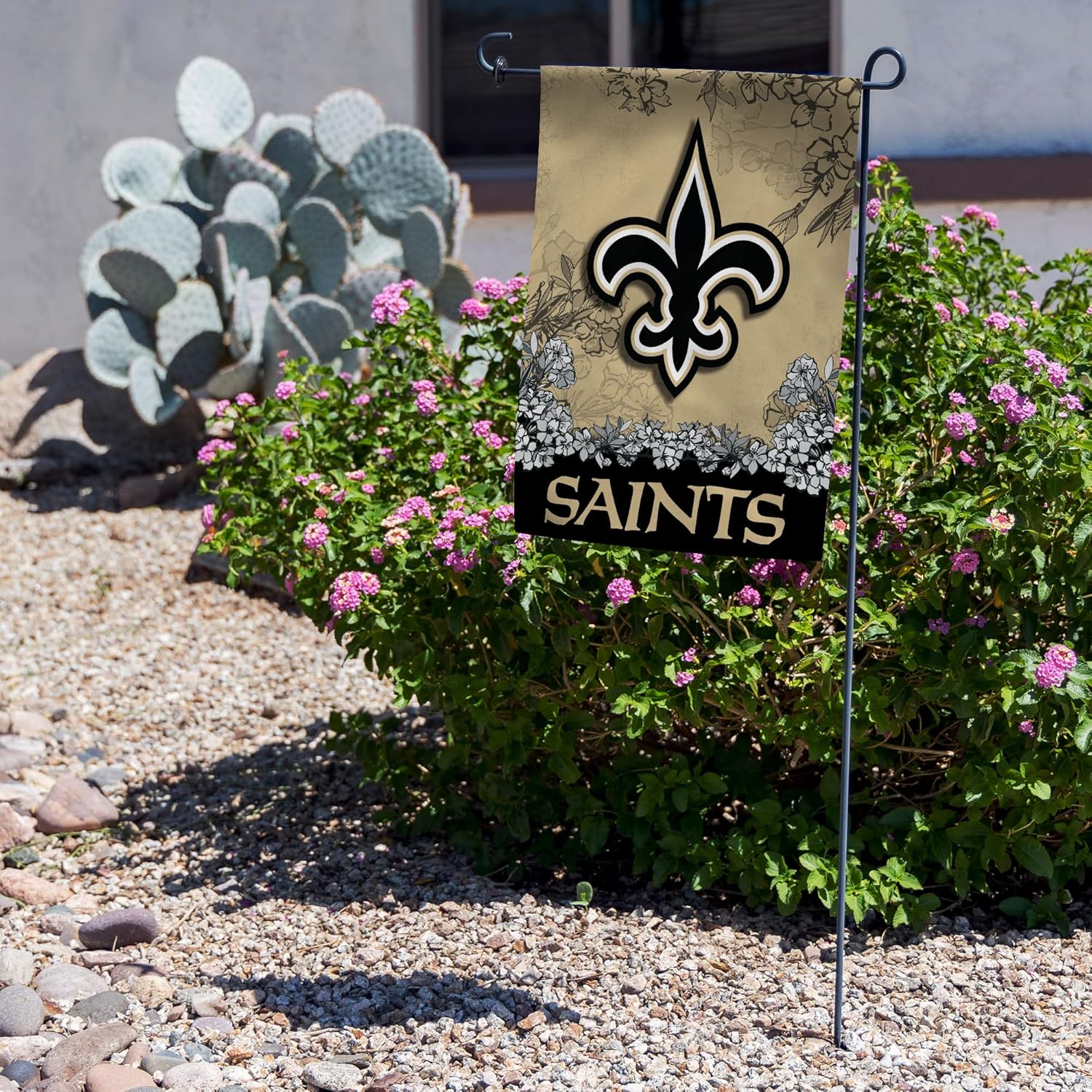 Rico Industries NFL New Orleans Saints Primary – Bandera de jardín de doble cara de 13 x 18 pulgadas