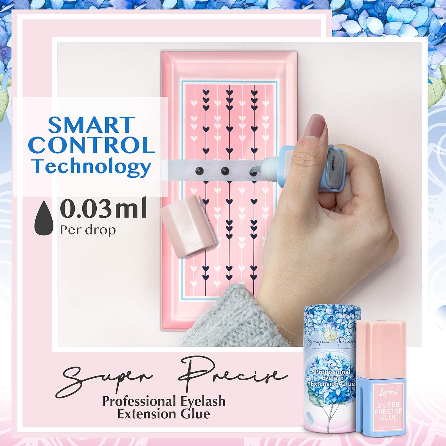 Lyon Lash Pegamento de extensión de pestañas súper preciso de 0.2 fl oz, tiempo de secado de 1 a 2 segundos, retención de 6 a 7 semanas, suministros