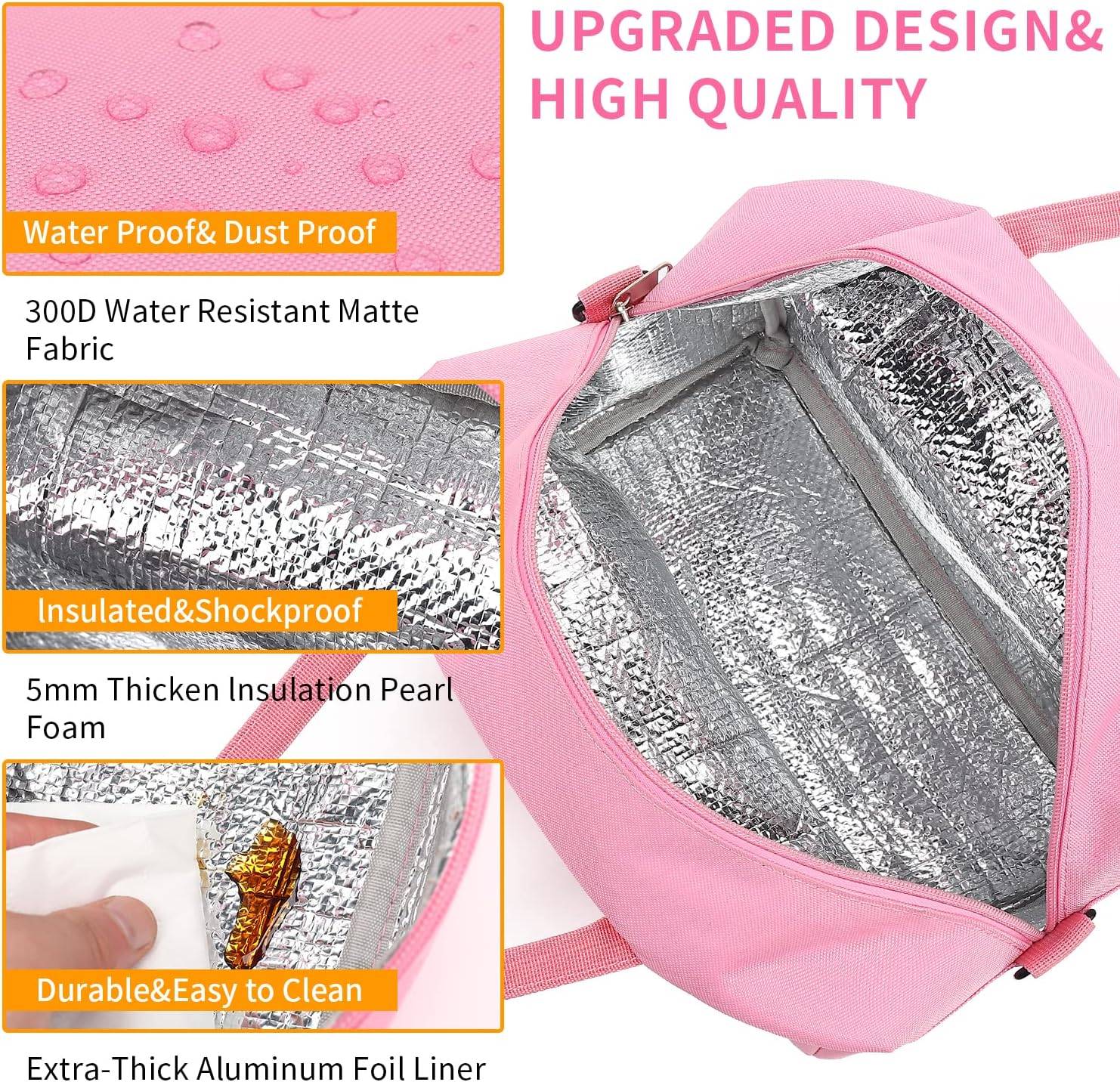 Bolsa de almuerzo reutilizable con aislamiento térmico para adultos, resistente al agua, bolsa de almuerzo para mujereshombres, trabajo, picnic,