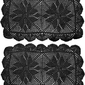 BIBITIME Mantel rectangular de encaje de ganchillo de 12 x 21 pulgadas, hecho a mano, para comedor, cocina, mesa (12 x 21 pulgadas, 2 unidades, BIBITIME Mantel rectangular de encaje de ganchillo de 12 x 21 pulgadas, hecho a mano, para comedor, cocina, mesa (12 x 21 pulgadas, 2 unidades,