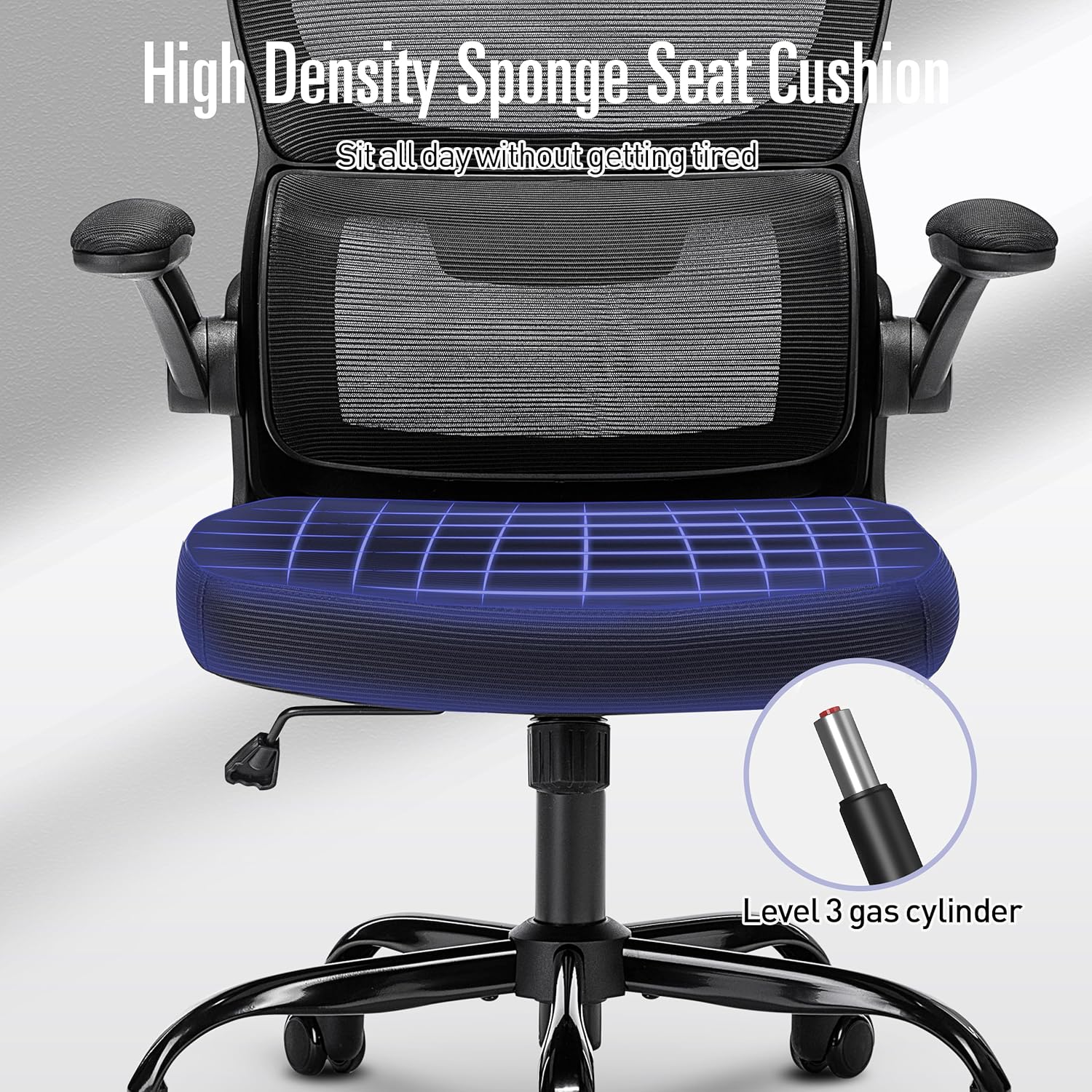 Silla de oficina, silla de oficina ergonómica con reposacabezas, sillas de computadora de malla de respaldo alto para oficina en casa con soporte de