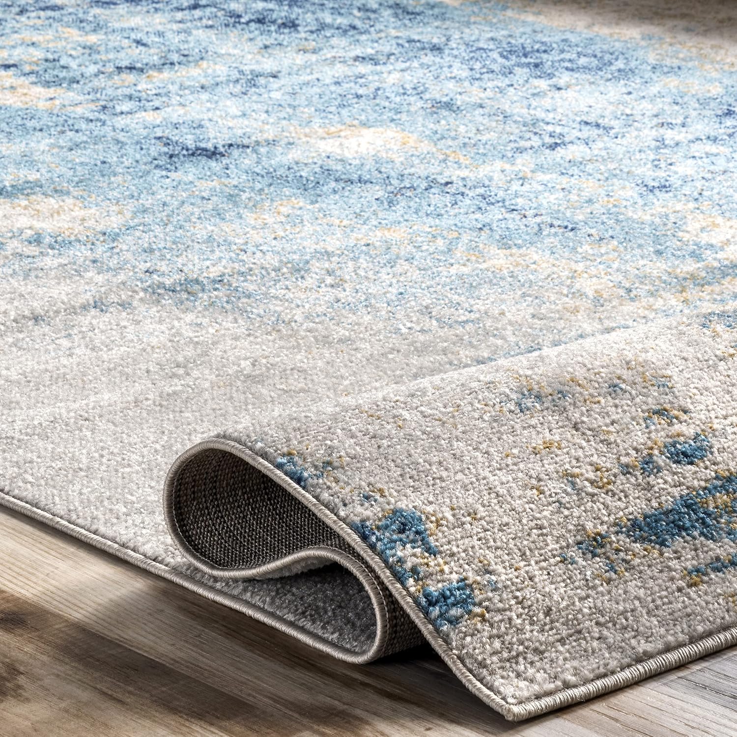 nuLOOM Dixie – Alfombra abstracta contemporánea de cascada, 2 pies 8 pulgadas x 8 pies, azul