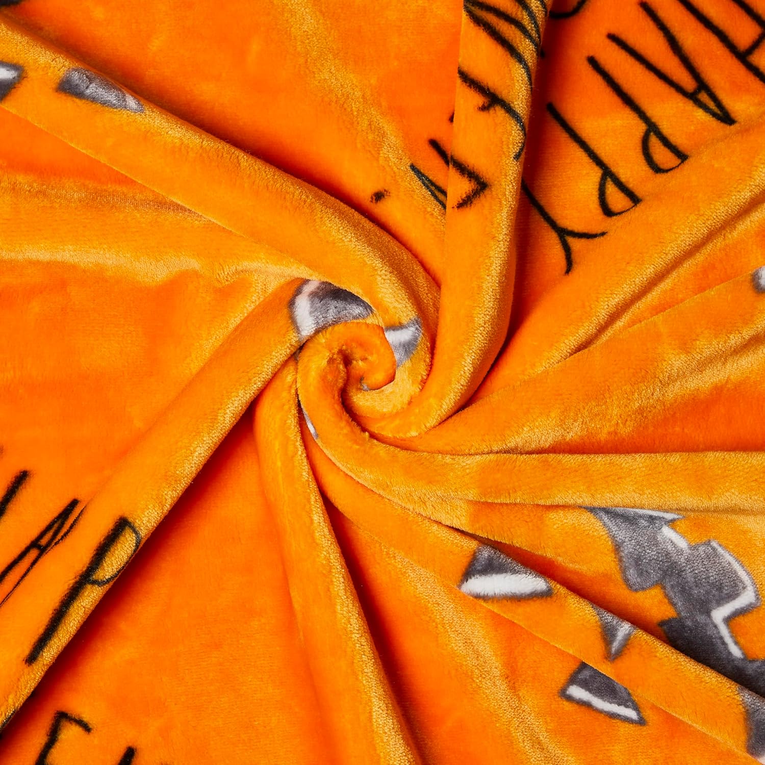 Rae Dunn Manta suave y decorativa para cama o sofá, mantas acogedoras para sofá, manta de felpa suave bordada Happy Halloween, 50 x 70 pulgadas