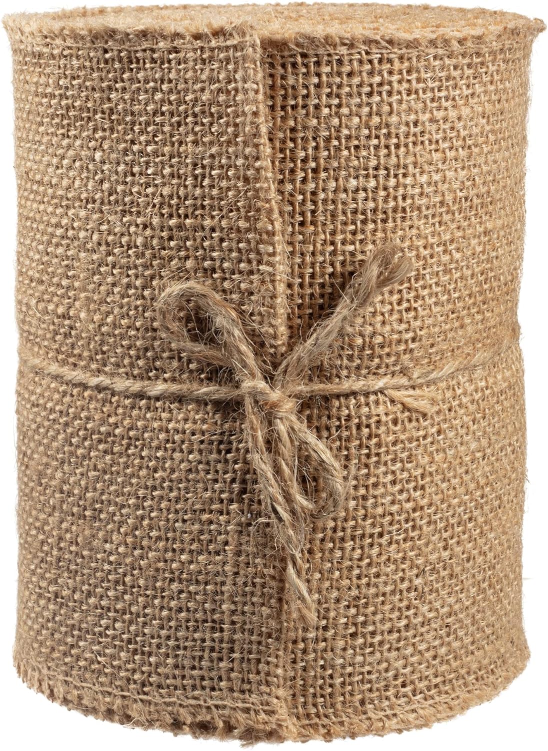 Cintas de arpillera natural (6 pulgadas de ancho, 10 yardas) – Sin alambre, 100% yute, arte y manualidades y proyectos de bricolaje, envoltura de