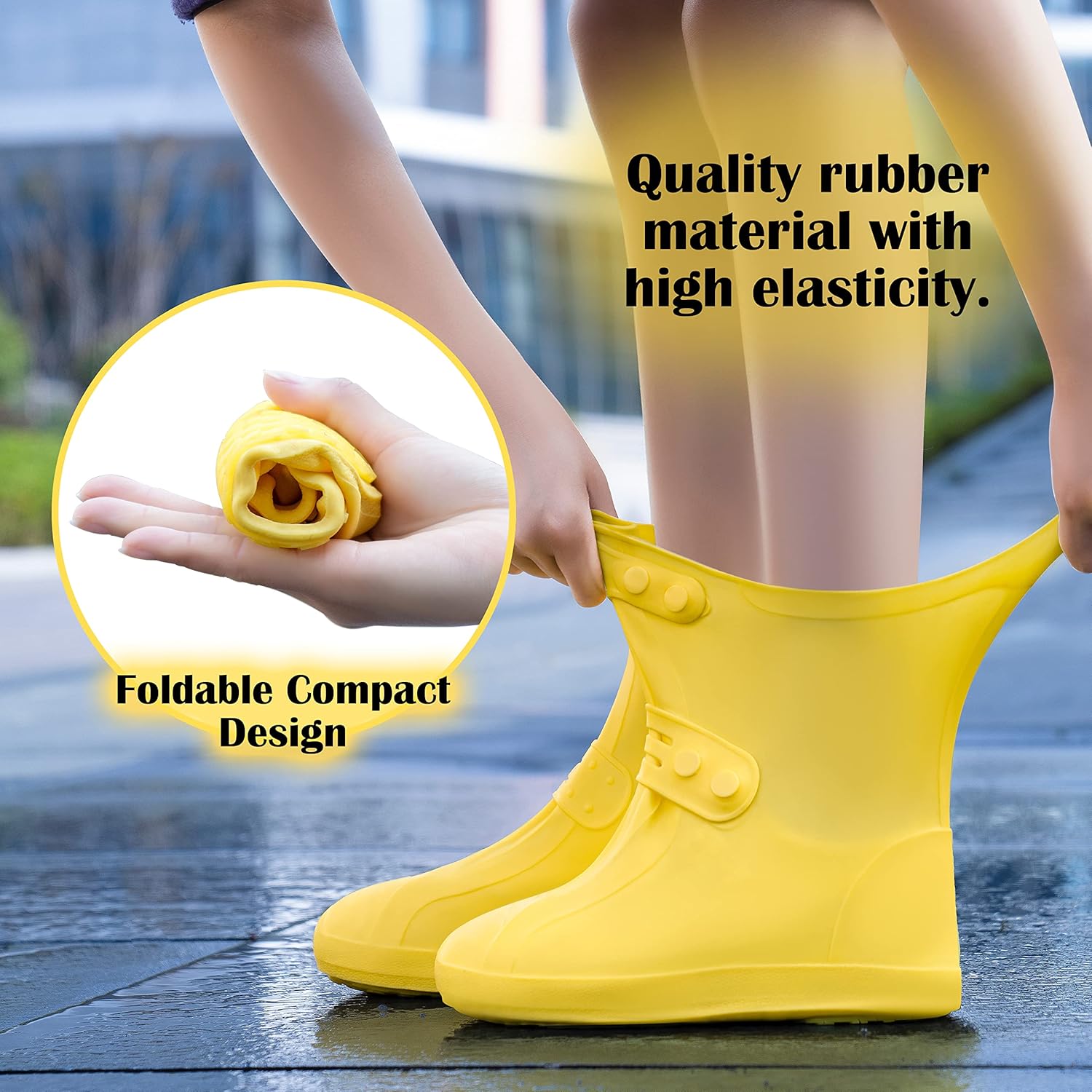 Cubiertas para zapatos de lluvia  Fundas impermeables para zapatos para hombres y mujeres  Cubrezapatos reutilizables, Amarillo