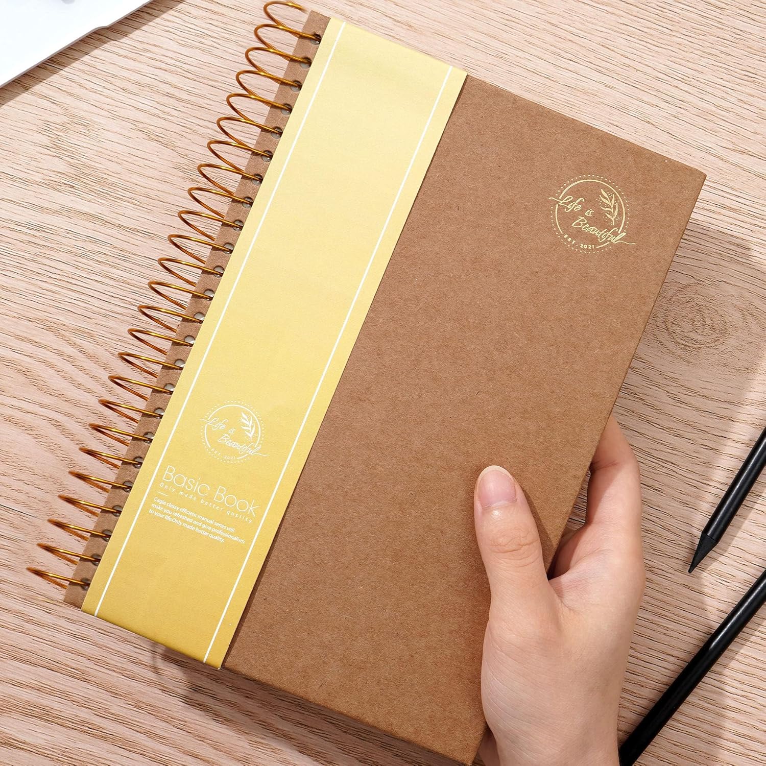 Cuaderno de espiral de tapa dura, 150 hojas, 1 materia, cuaderno de rayas universitarias para oficina, reuniones, cuaderno de composición esencial