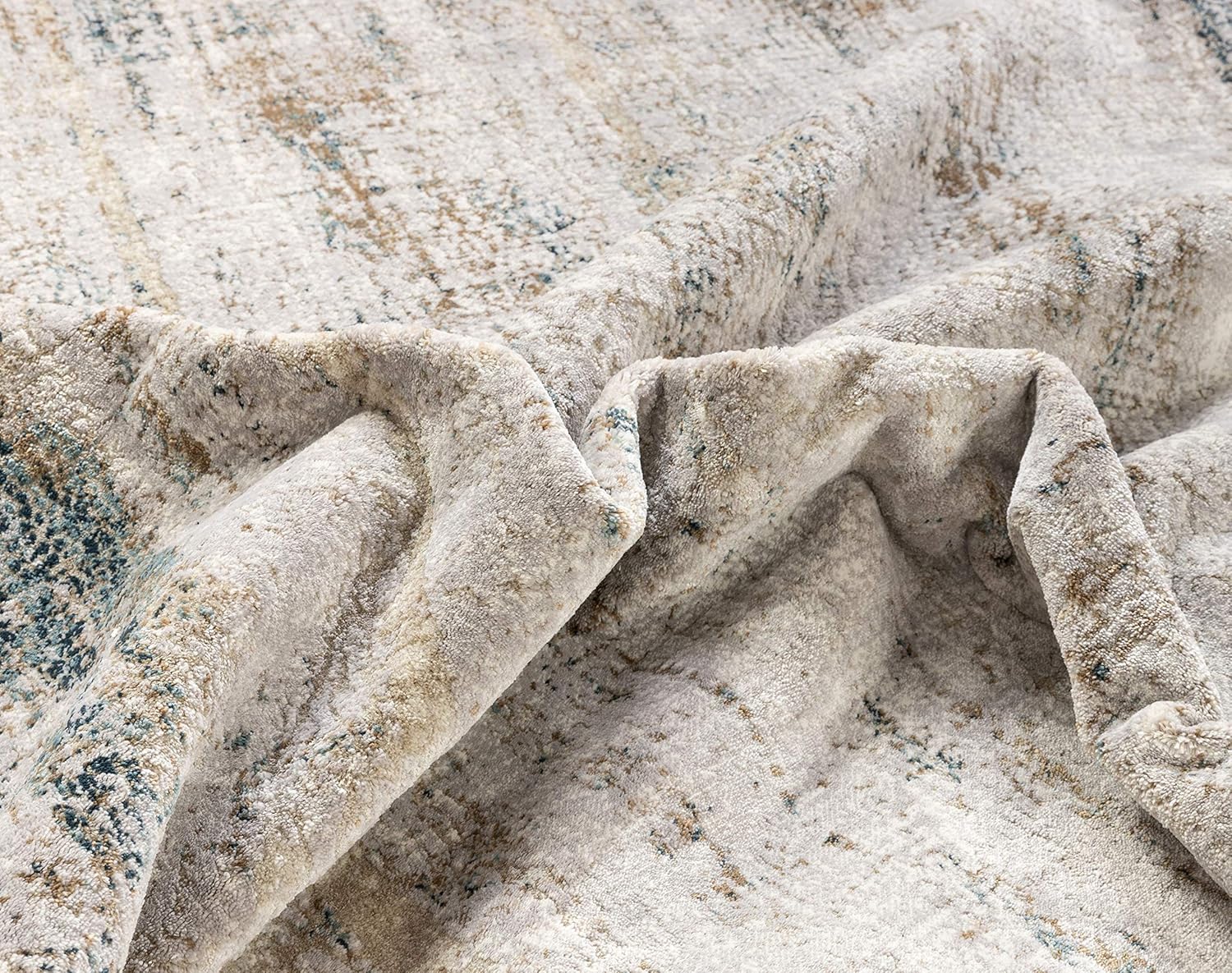 Well Woven Lada – Alfombra vintage envejecida beige y azul (5 pies 3 pulgadas x 7 pies 3 pulgadas)