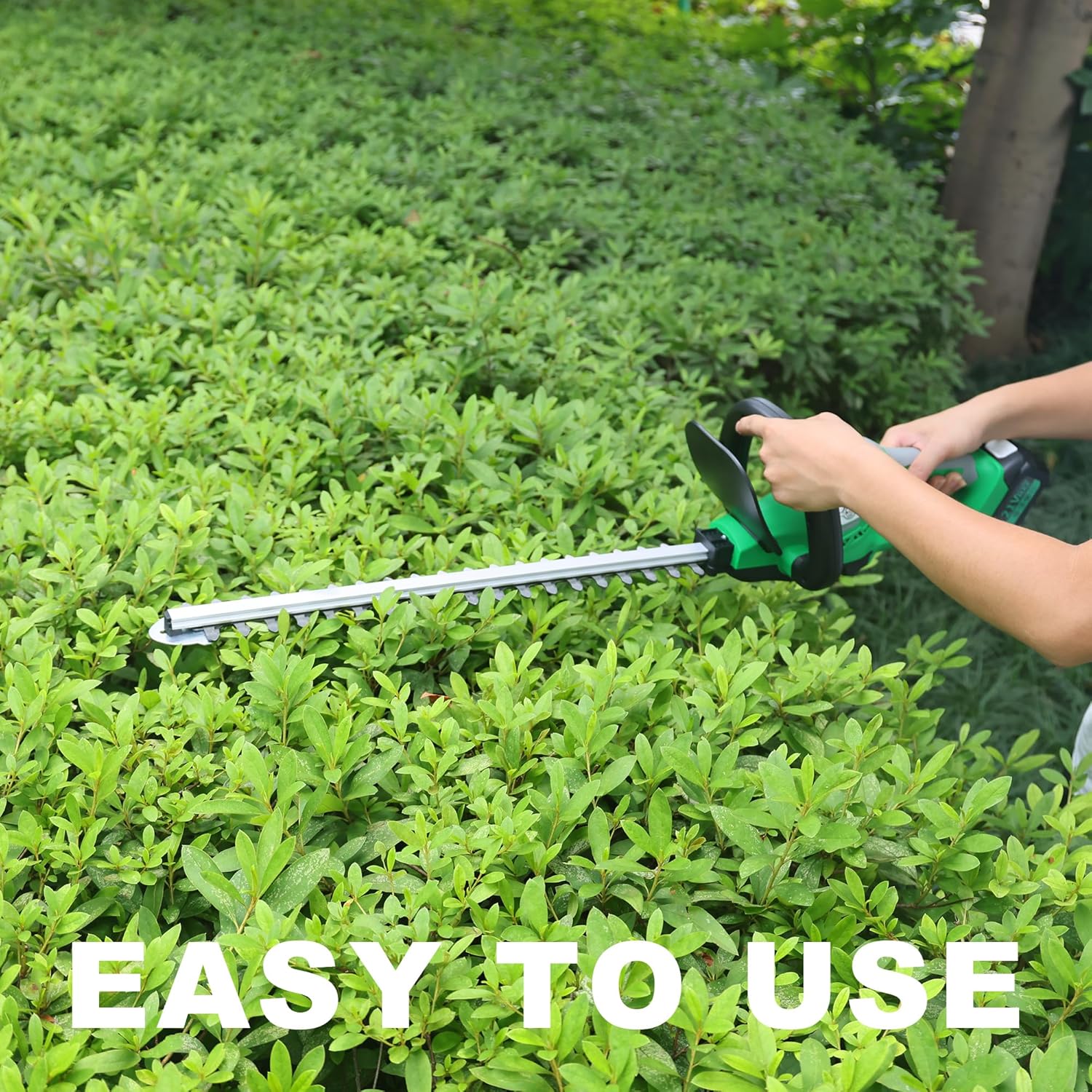 CaliGreen Tools – Cortasetos de corte láser inalámbrico de 21 V, 22 pulgadas, batería de 3.0 Ah y cargador incluidos
