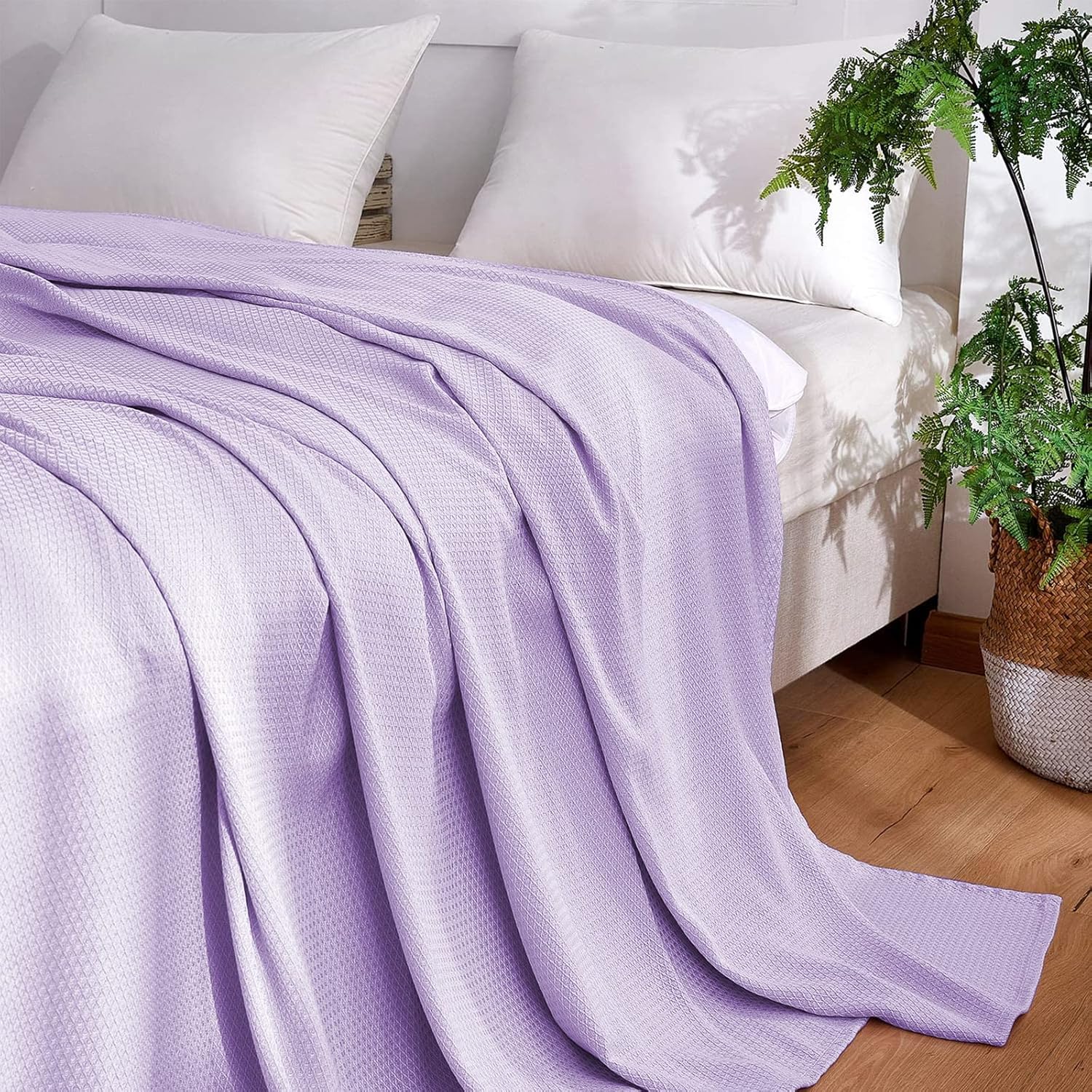 DANGTOP Mantas refrescantes 100% bambú, mantas ligeras refrescantes para decoración del hogar y para usar en capas en cualquier cama en todas las