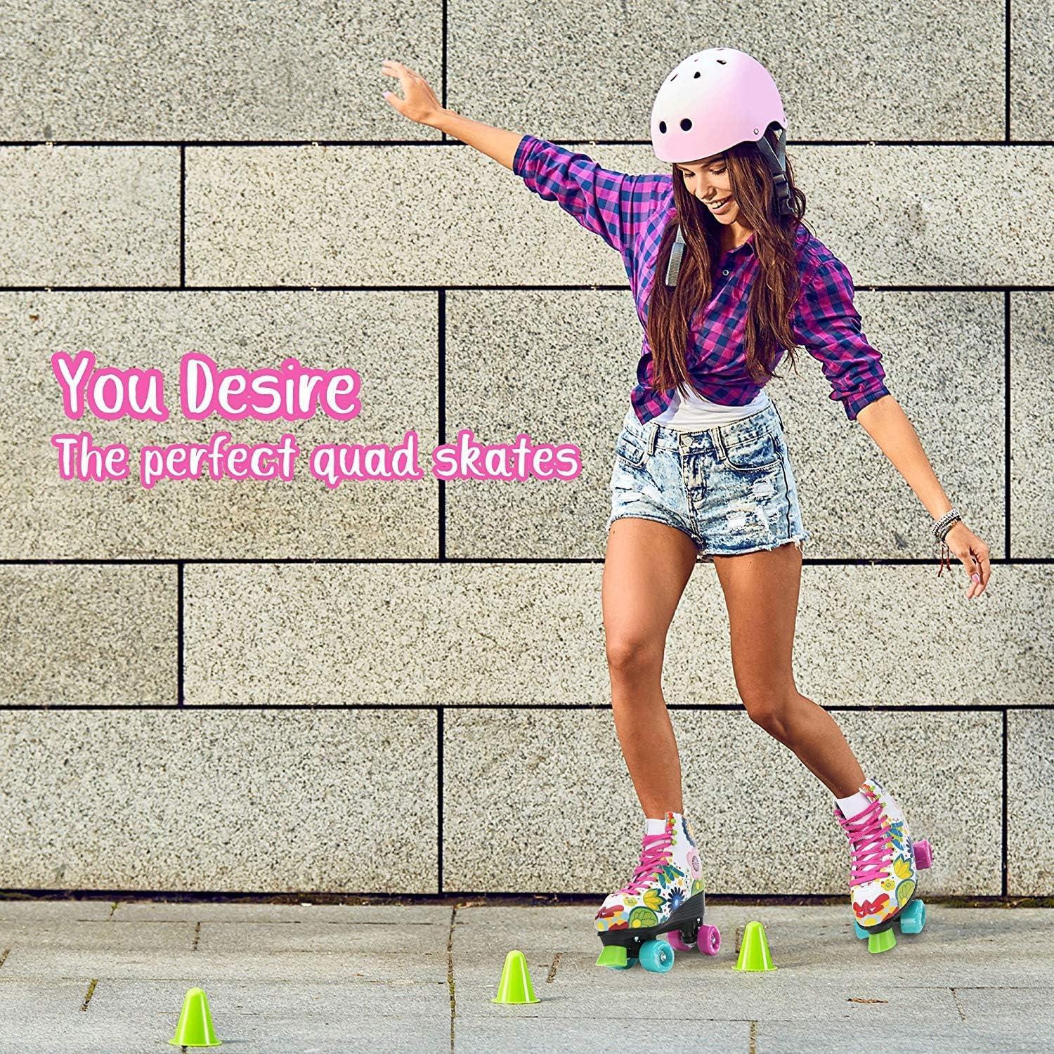 STMAX Patines clásicos Derby de 4 ruedas para mujeres y niñas, patines cuádruples para niños y adultos Patines para niñas y mujeres patines al aire