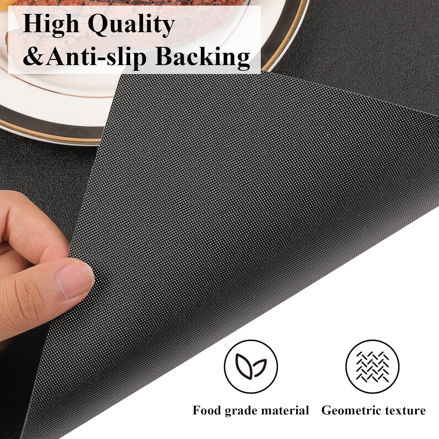 SHACOS Juego de 6 manteles individuales de piel sintética resistentes al calor para mesa de comedor, antideslizantes, lavables, para cocina, mesa de