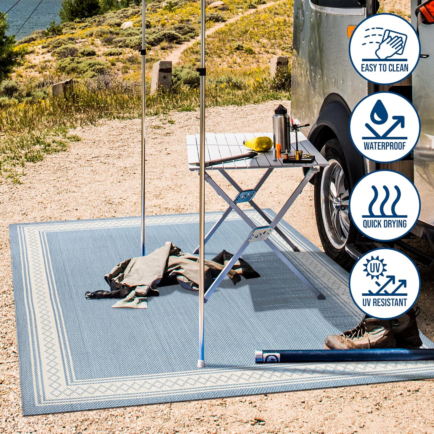 JONATHAN Y SMB207C-3 Lucia Classic Diamond Border – Alfombra para interiores y exteriores, granja, tradicional, sólida, fácil limpieza, dormitorio,