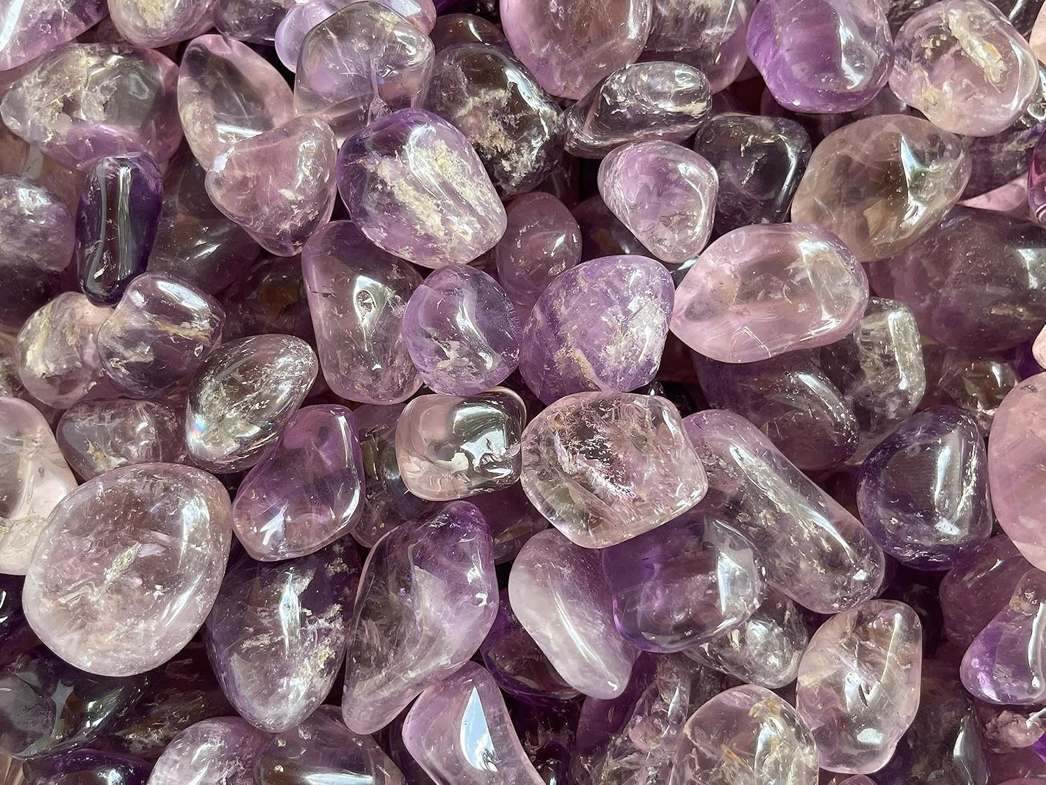 Piedras pulidas de amatista al por mayor, piedras preciosas de amatista natural pulidas, cristales curativos de amatista (amatista, 0.25 libras)
