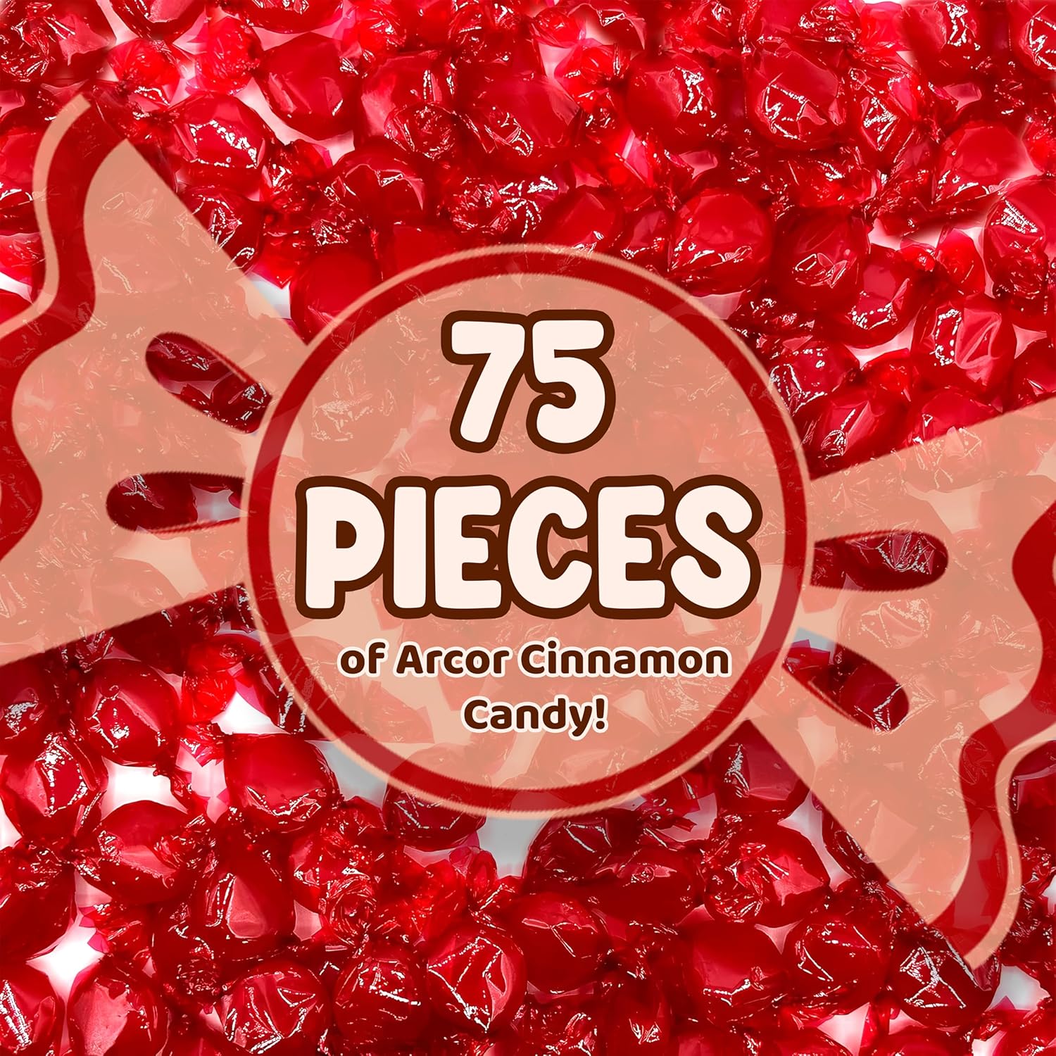 Arcor – Caramelo duro de canela a granel, 1 libra de aproximadamente 75 unidades, caramelo de canela, caramelo duro envuelto individualmente,