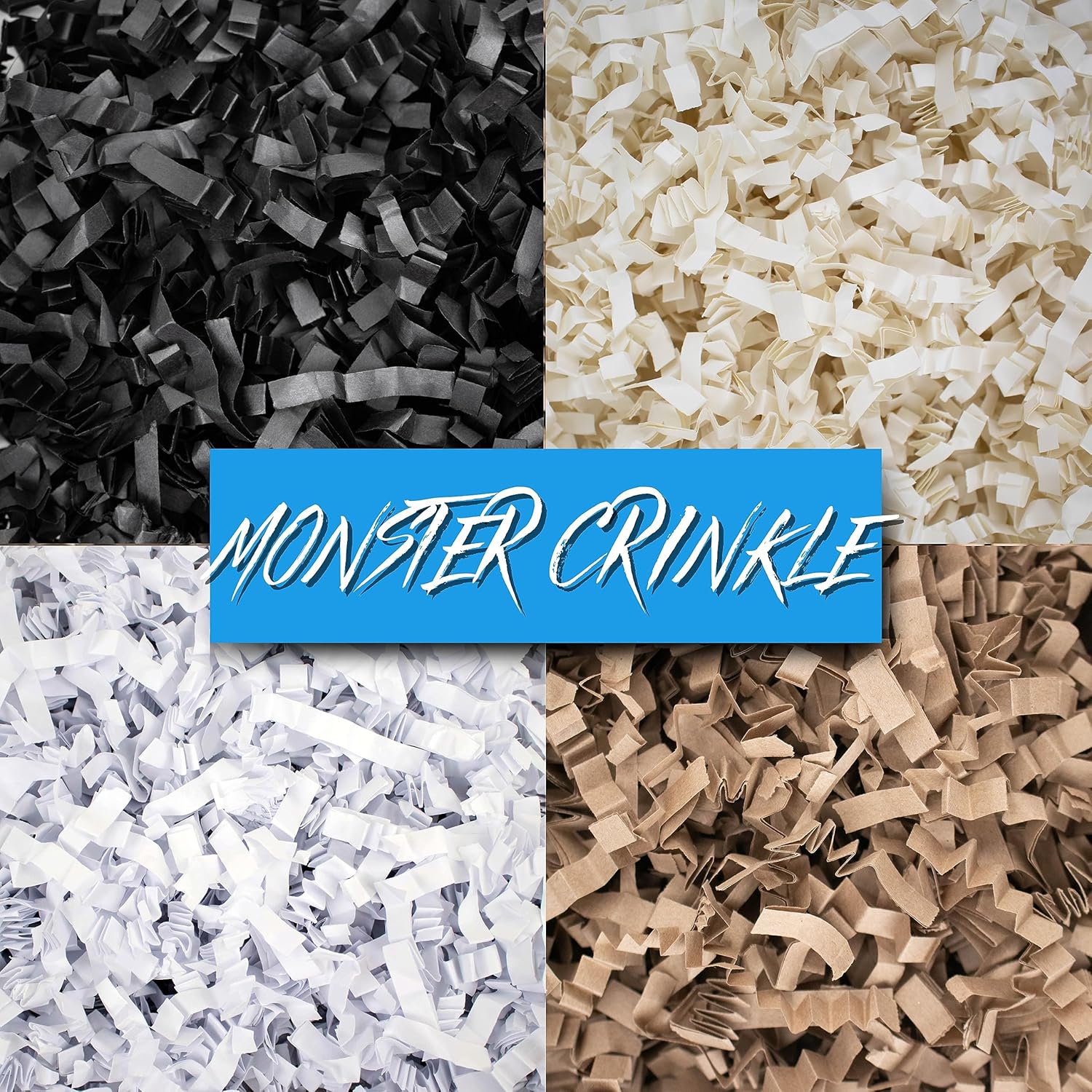 MagicWater Supply – 2 libras – Kraft – Relleno de papel de corte arrugado gigante Monster ideal para envolver regalos, relleno de cestas,
