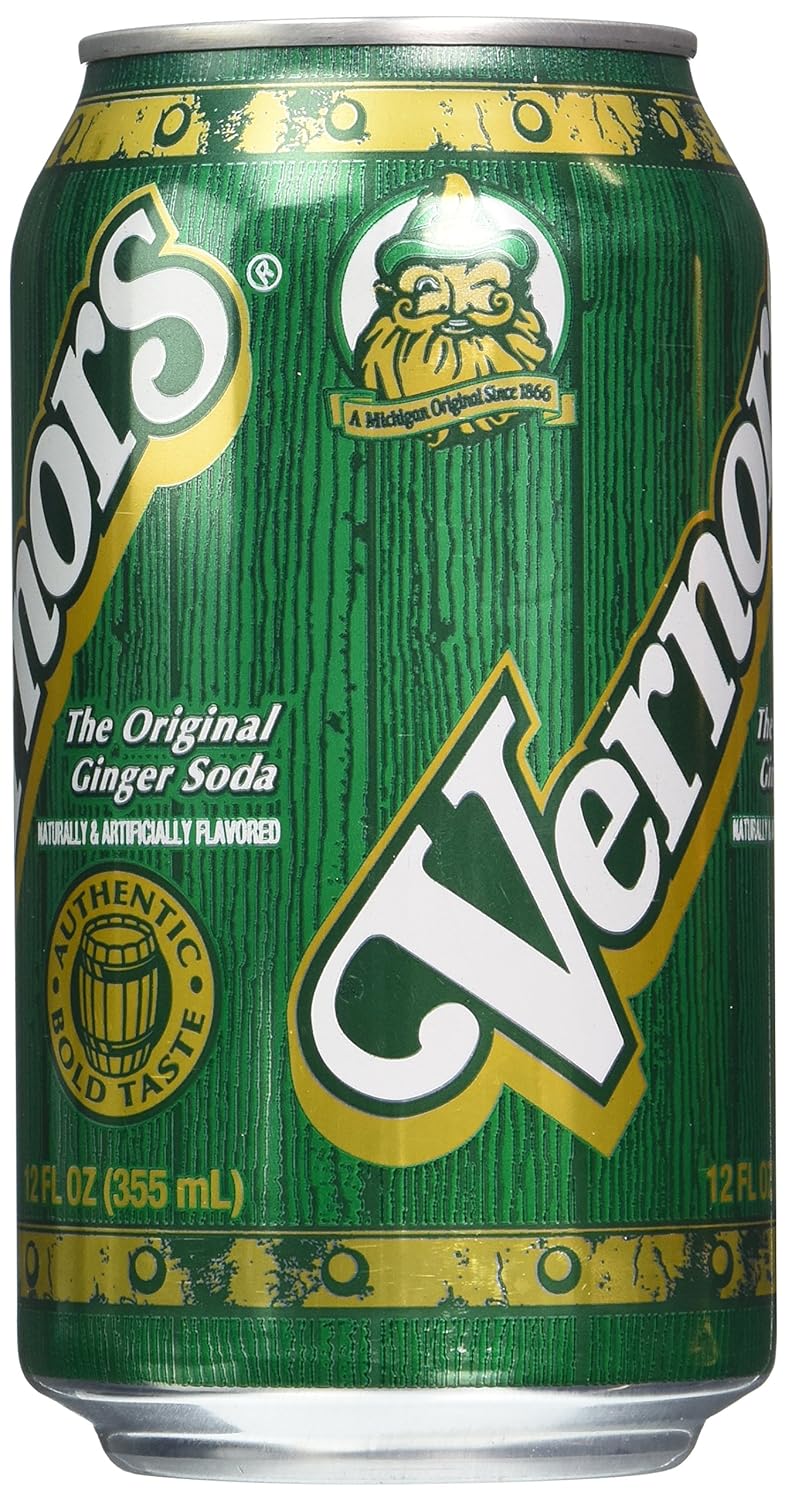 Vernors Gaseosa de jengibre. 12 Latas de 12 onzas.