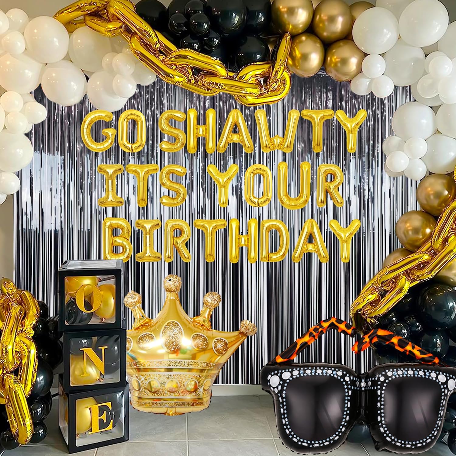 Decoración de cumpleaños Gold Go Shawty It’s Your Birthday Early 2000s Hip Hop decoraciones de cumpleaños suministros de decoración de cumpleaños de
