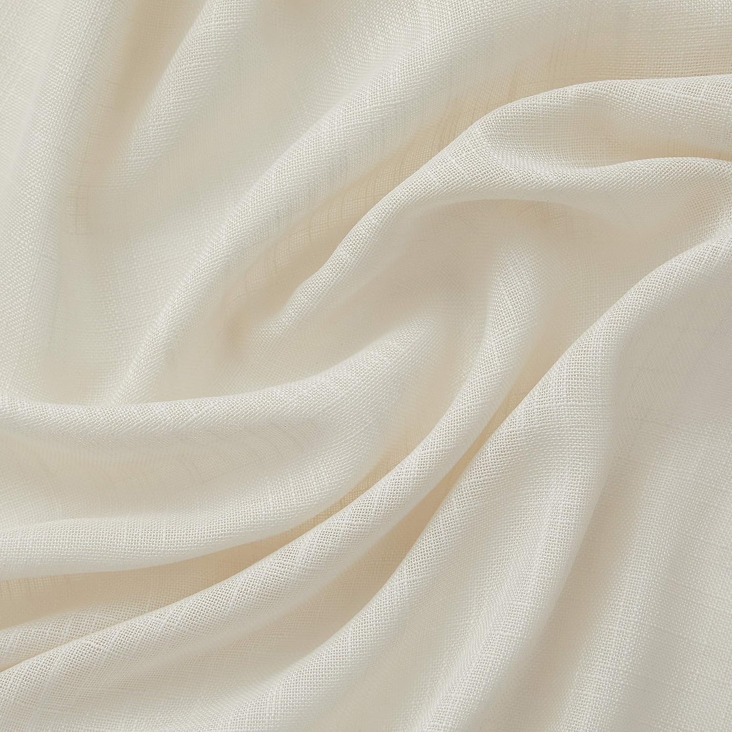HLC.ME Cortinas de lino sintético con textura semitransparentes que mantienen la privacidad y filtran la luz solar, con ojales, cortinas cortas y