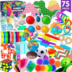 Paquete de 75 juguetes para ansiedad para niños, rellenos de piñata, recuerdos de fiesta, premios para aliviar el estrés en el aula, recompensas de Paquete de 75 juguetes para ansiedad para niños, rellenos de piñata, recuerdos de fiesta, premios para aliviar el estrés en el aula, recompensas de