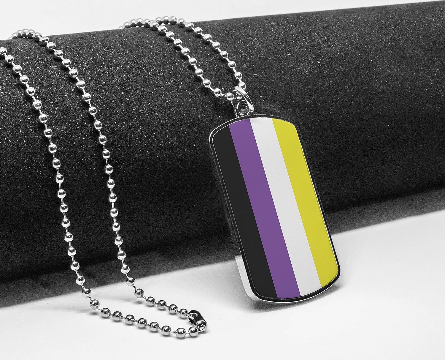 Pride Flags dogtag necklace Transgender Bisexual Lesbian Polysexual Asexual Demisexual Pansexual Flags (Nonbinary)