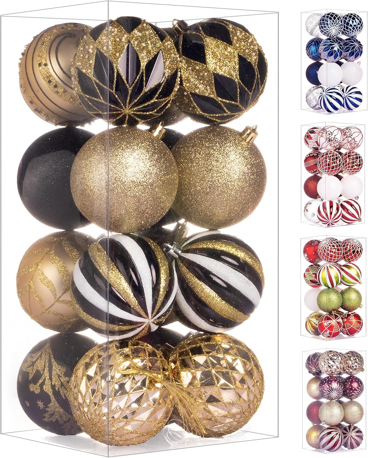 Adornos de bola de Navidad, 16 piezas para adornos de árbol de Navidad de 3.15 pulgadas, irrompibles, decoración de árbol de Navidad con bolas de