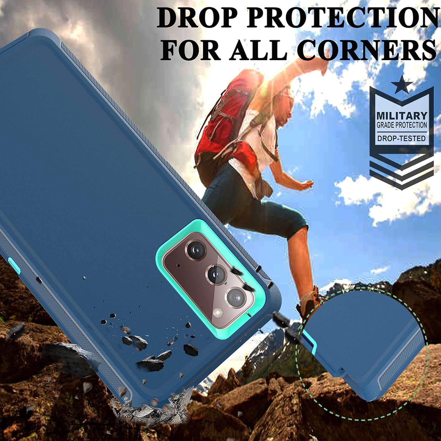YmhxcY Note 20 – Funda con película de TPU flexible autorreparable (paquete de 2) y película protectora de pantalla para lente de cámara (paquete de