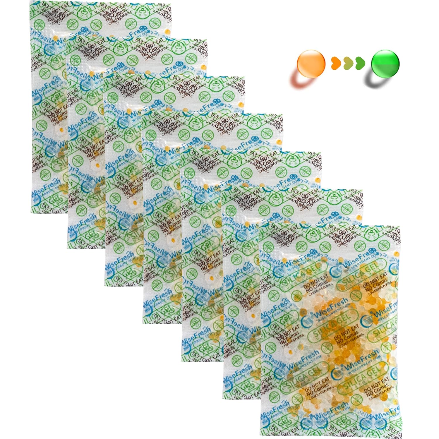 Paquete de desecante de gel de sílice de 0.18 oz, paquetes indicadores de gel de sílice, absorbentes de humedad seguros para alimentos, paquetes de