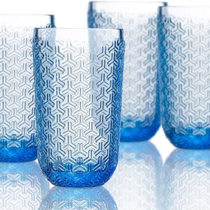Elle Decor 229806-4HBBL Bistro Key Juego de 4 piezas Highball, utensilios de bar y vasos elegantes de vidrio, apto para lavavajillas, 14 onzas, azul Elle Decor 229806-4HBBL Bistro Key Juego de 4 piezas Highball, utensilios de bar y vasos elegantes de vidrio, apto para lavavajillas, 14 onzas, azul