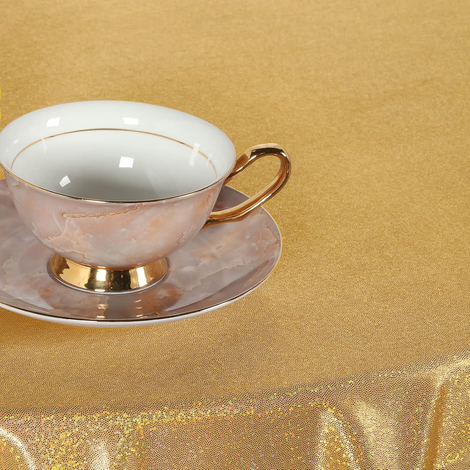 Fitable Mantel redondo de lentejuelas doradas de 90 pulgadas para fiestas, mantel redondo con purpurina brillante, para boda, baby shower,