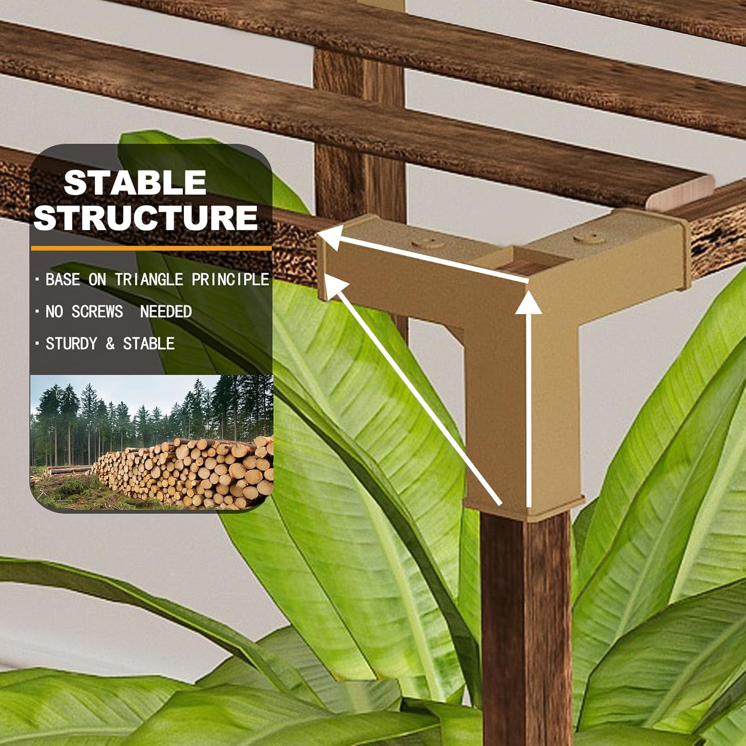 HOMKIRT Estante de esquina de 10 niveles alto para plantas para interiores y exteriores, soporte grande de madera para plantas, soporte para
