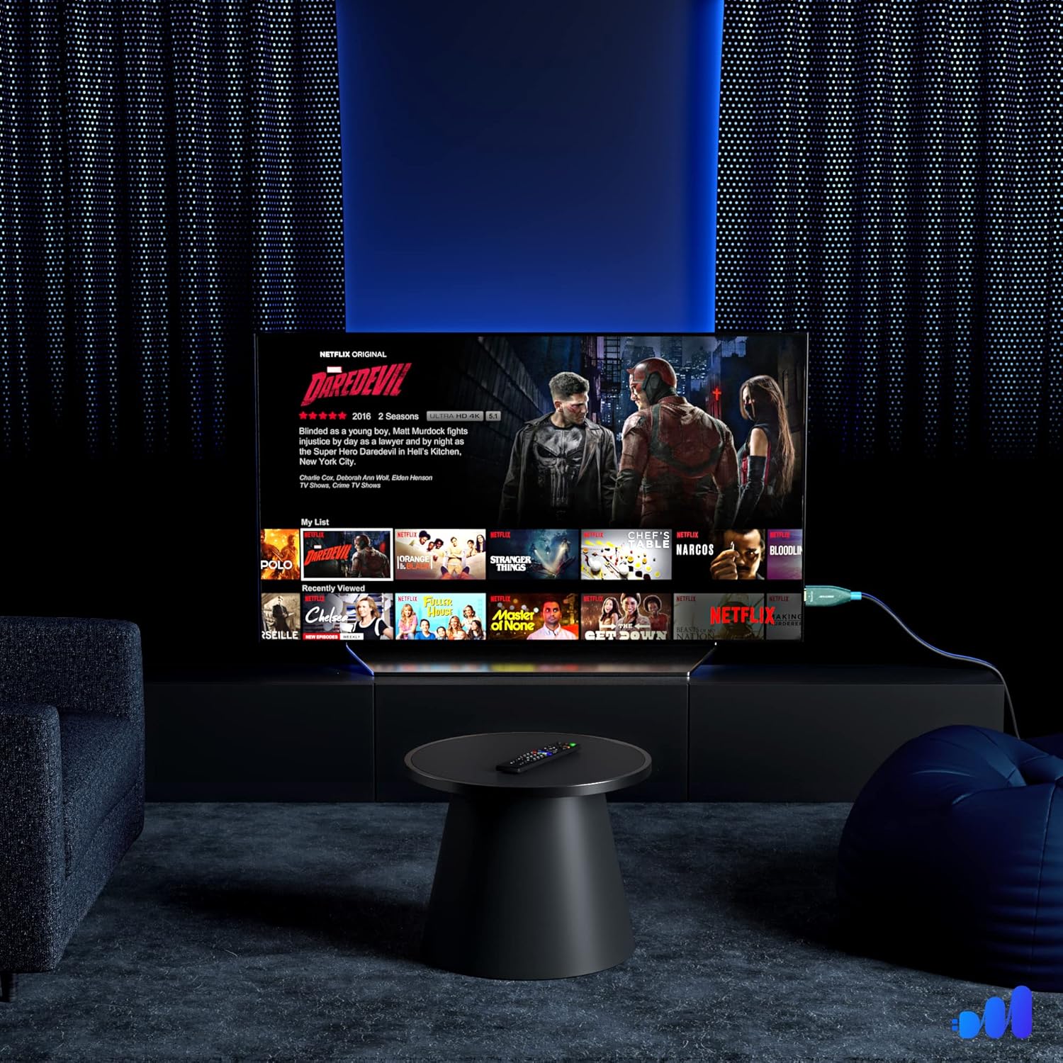 Maximm Cable HDMI 4K de fibra óptica de alta velocidad de 300 pies, 18 Gbps 4K60Hz, unidireccional 2160p, 1080p, HDCP 2.2, compatible con ARC 3D