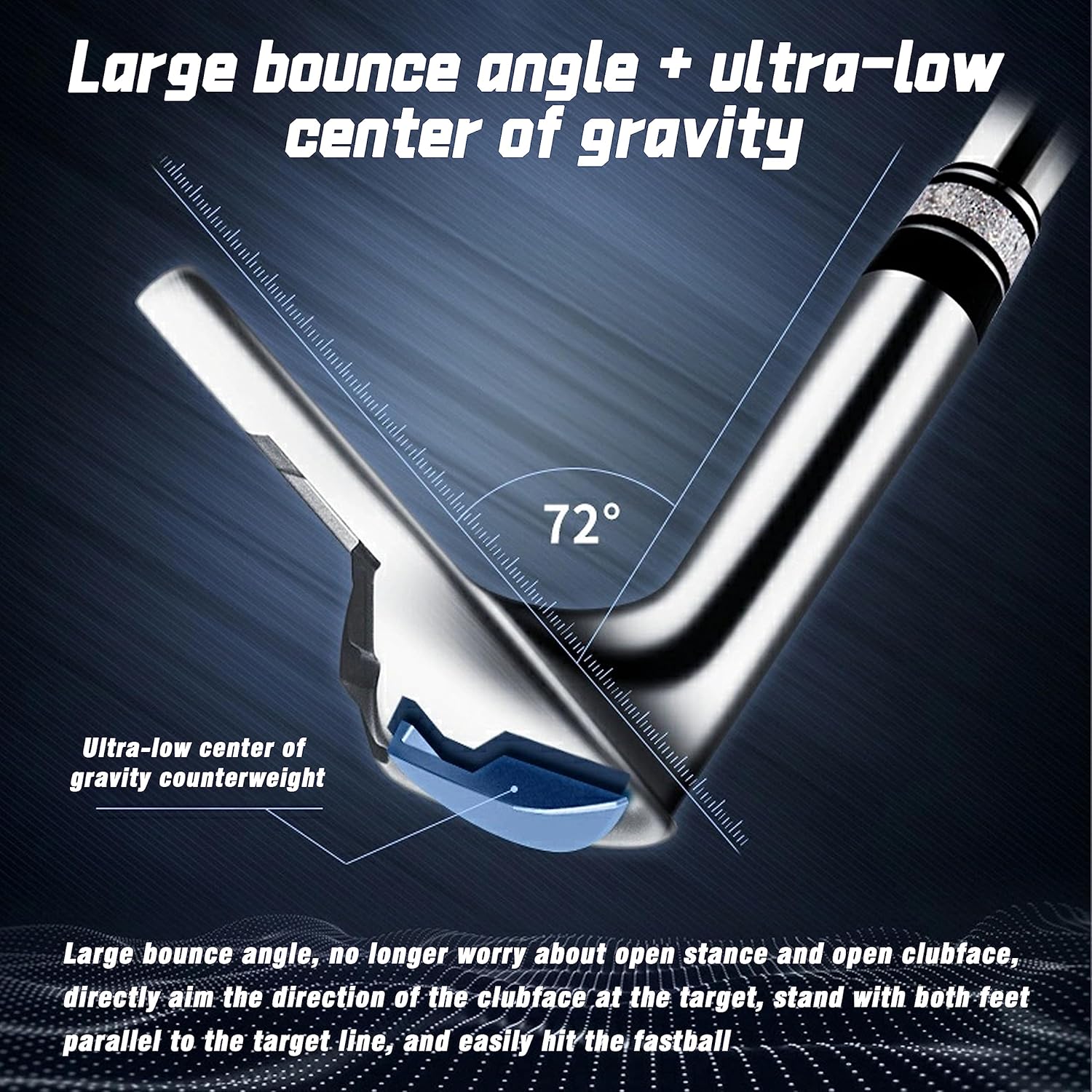 PGM Cuña  Cuña de arena premium de 72 grados, cuña Lob Wedge para hombres y mujeres  Textura CNC  Bunker Buster Escape Bunkers y salvar golpes