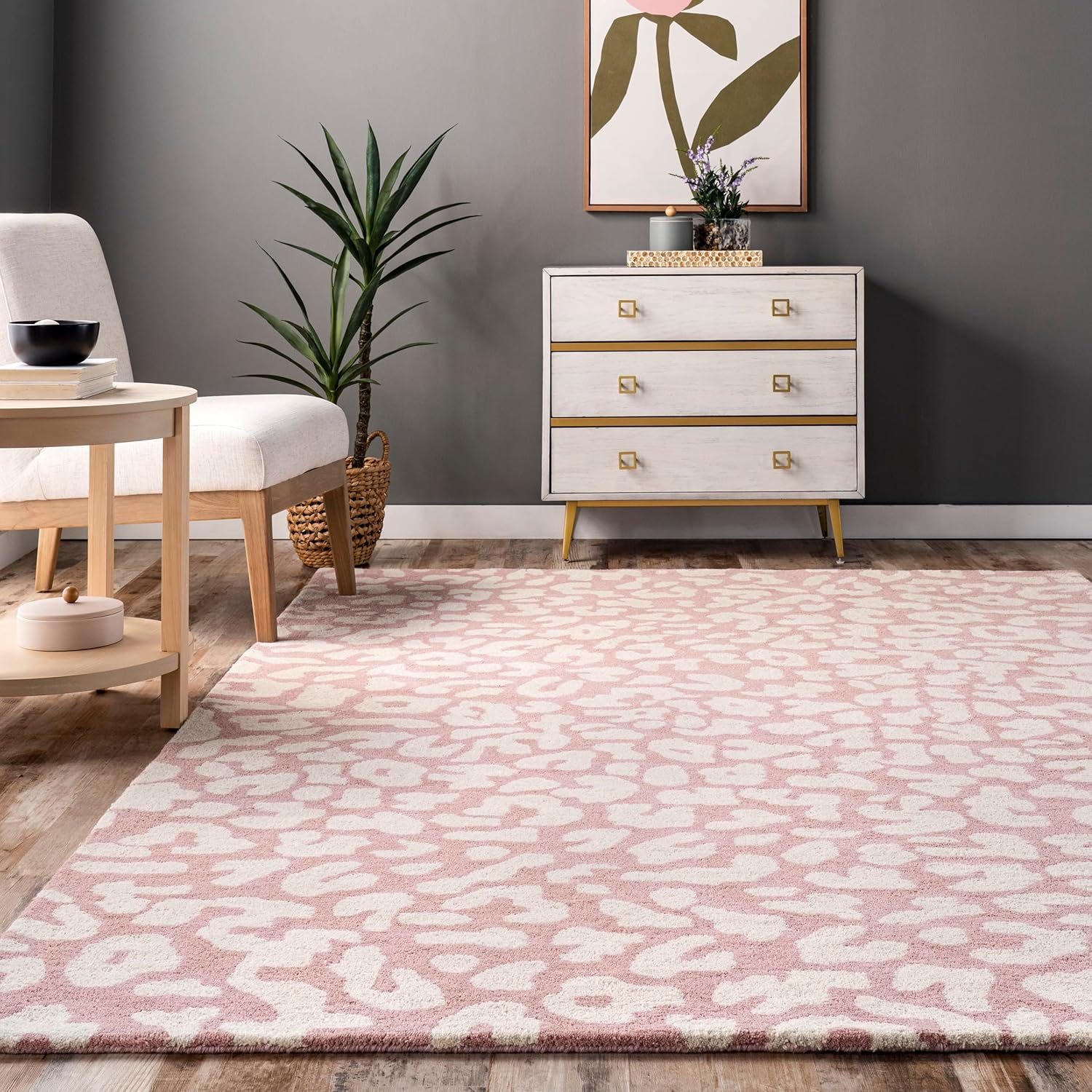 nuLOOM Rorie – Alfombra de lana con estampado de leopardo, 2 x 8 pies, color melocotón