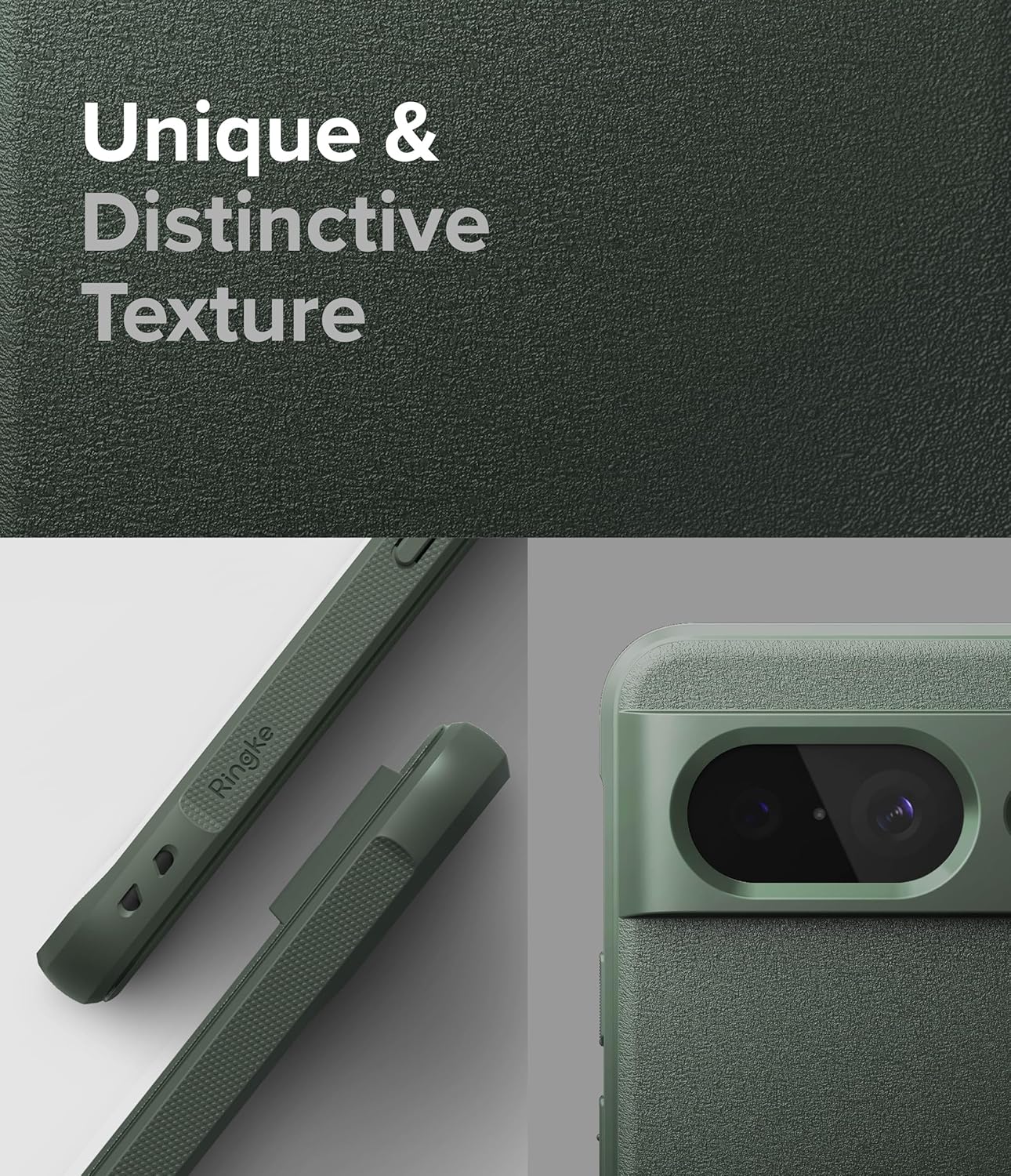 Ringke Onyx – Funda compatible con Google Pixel 8 verde oscuro + vidrio compatible con Google Pixel 8