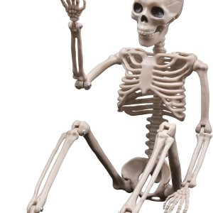 Decoraciones de esqueleto de Halloween, esqueleto de plástico posable de 2.95 pies, esqueleto de tamaño completo con articulaciones móviles, Decoraciones de esqueleto de Halloween, esqueleto de plástico posable de 2.95 pies, esqueleto de tamaño completo con articulaciones móviles,