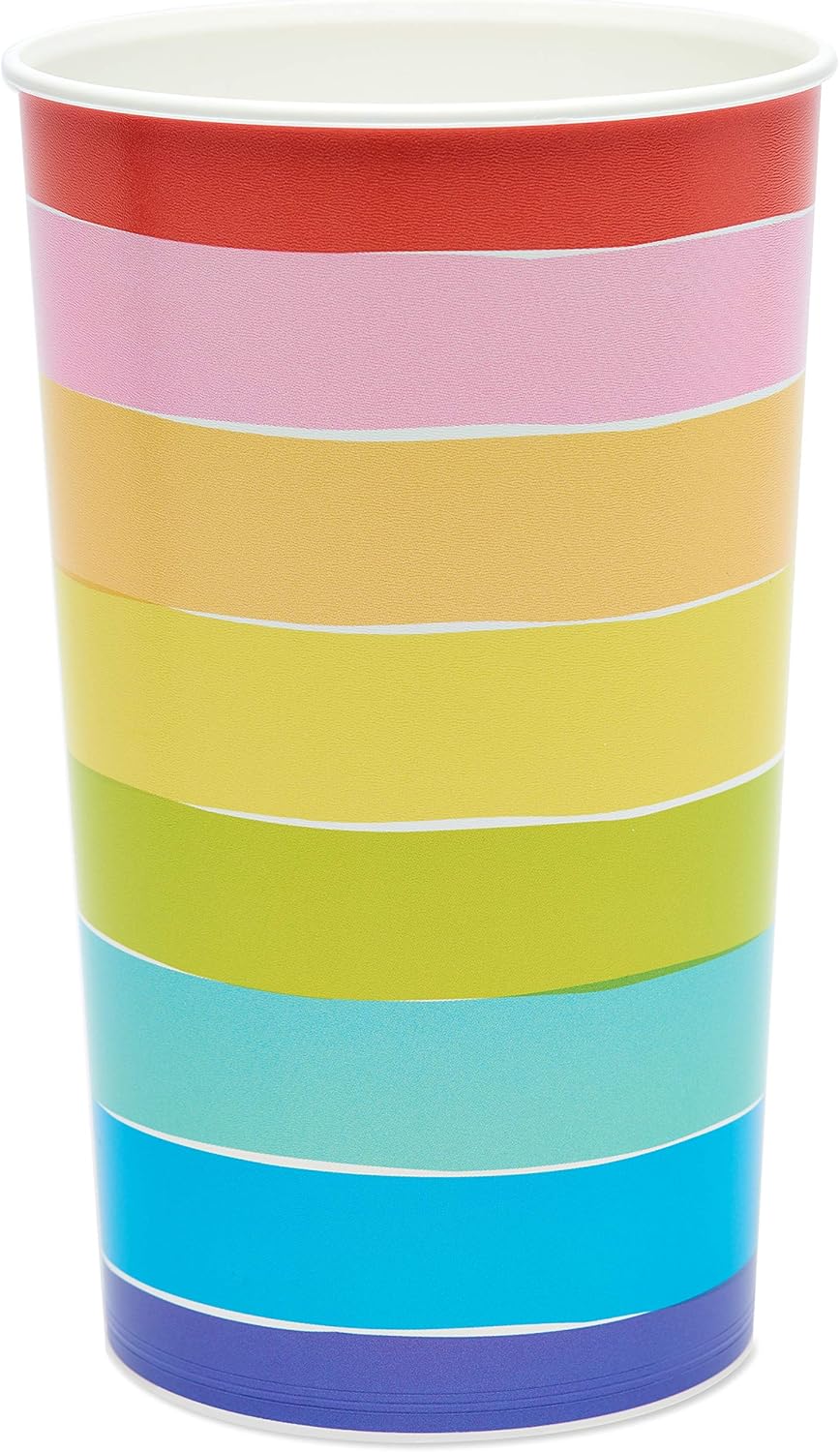 American Greetings Suministros para fiestas de arcoíris, tazas de 22 onzas (8 unidades)