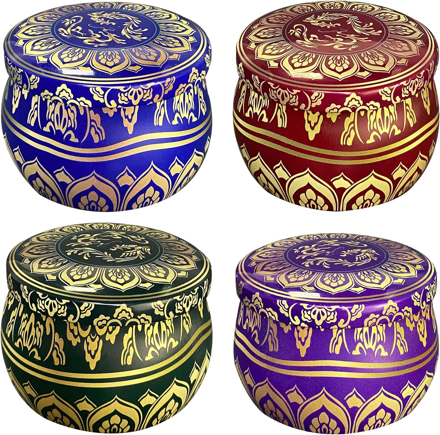 Vela perfumada de cera de soja, 4.4 onzas, juego de viaje portátil de 4 unidades para decoración del hogar, yoga, meditación, relajación, reducción