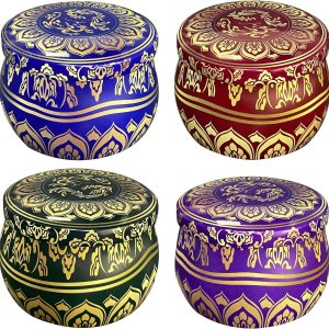Vela perfumada de cera de soja, 4.4 onzas, juego de viaje portátil de 4 unidades para decoración del hogar, yoga, meditación, relajación, reducción Vela perfumada de cera de soja, 4.4 onzas, juego de viaje portátil de 4 unidades para decoración del hogar, yoga, meditación, relajación, reducción