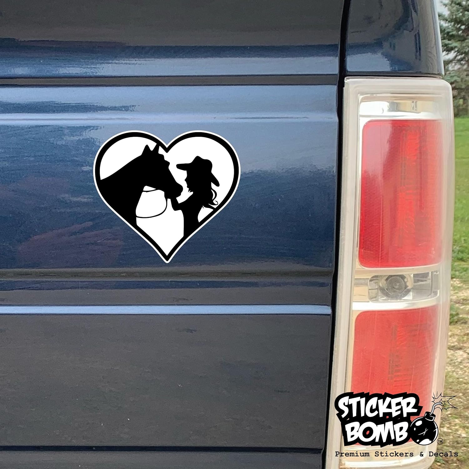 Calcomanía de Sticker Bomb Vinyl de vaquera y caballo en corazón, para automóvil, camión, computadora, en cualquier lugar, vinilo premium para