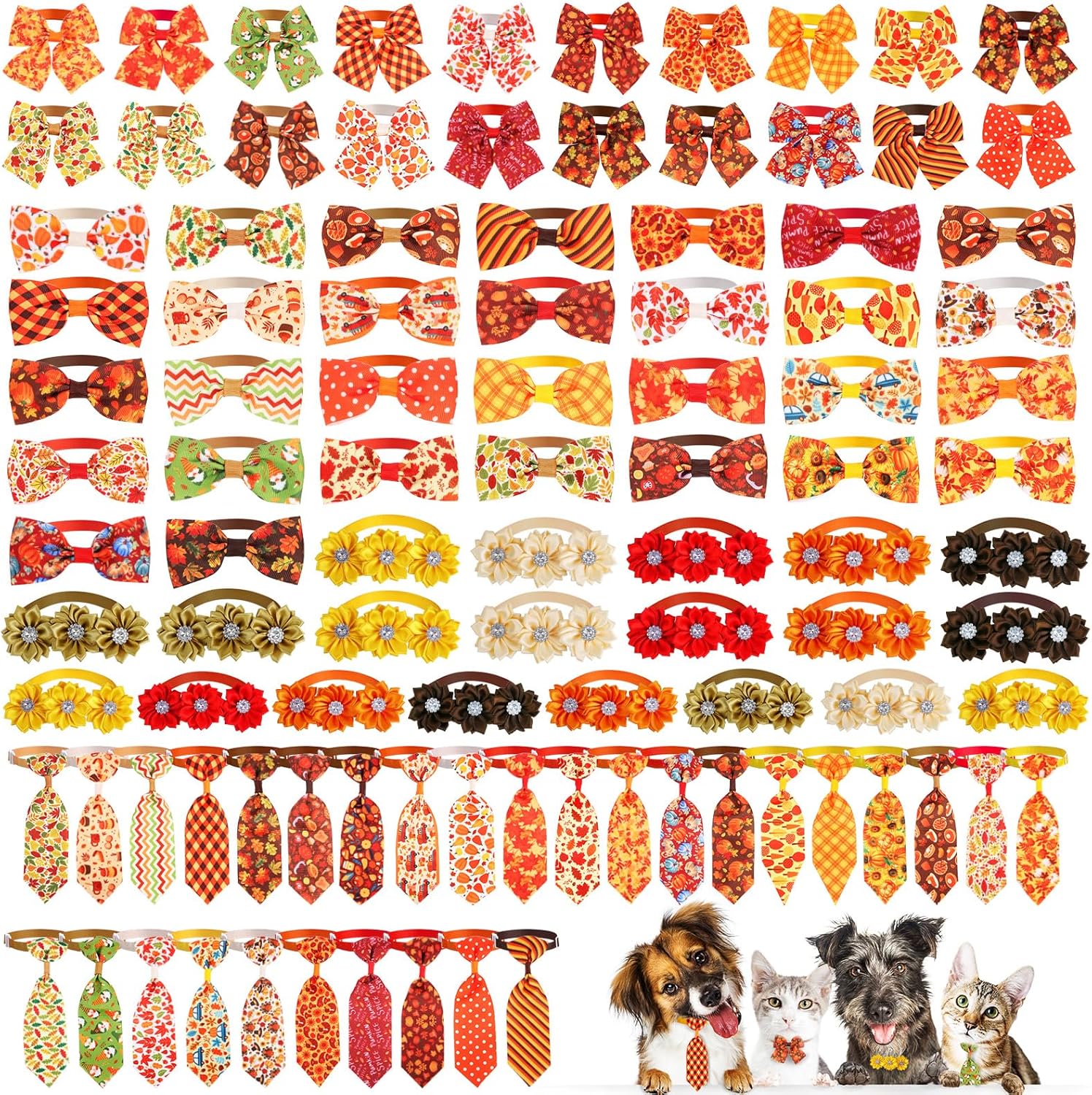 100 corbatines para perros, corbatín ajustable para perro, corbatín ajustable para gatos, corbatas de aseo para perros pequeños, medianos y grandes,