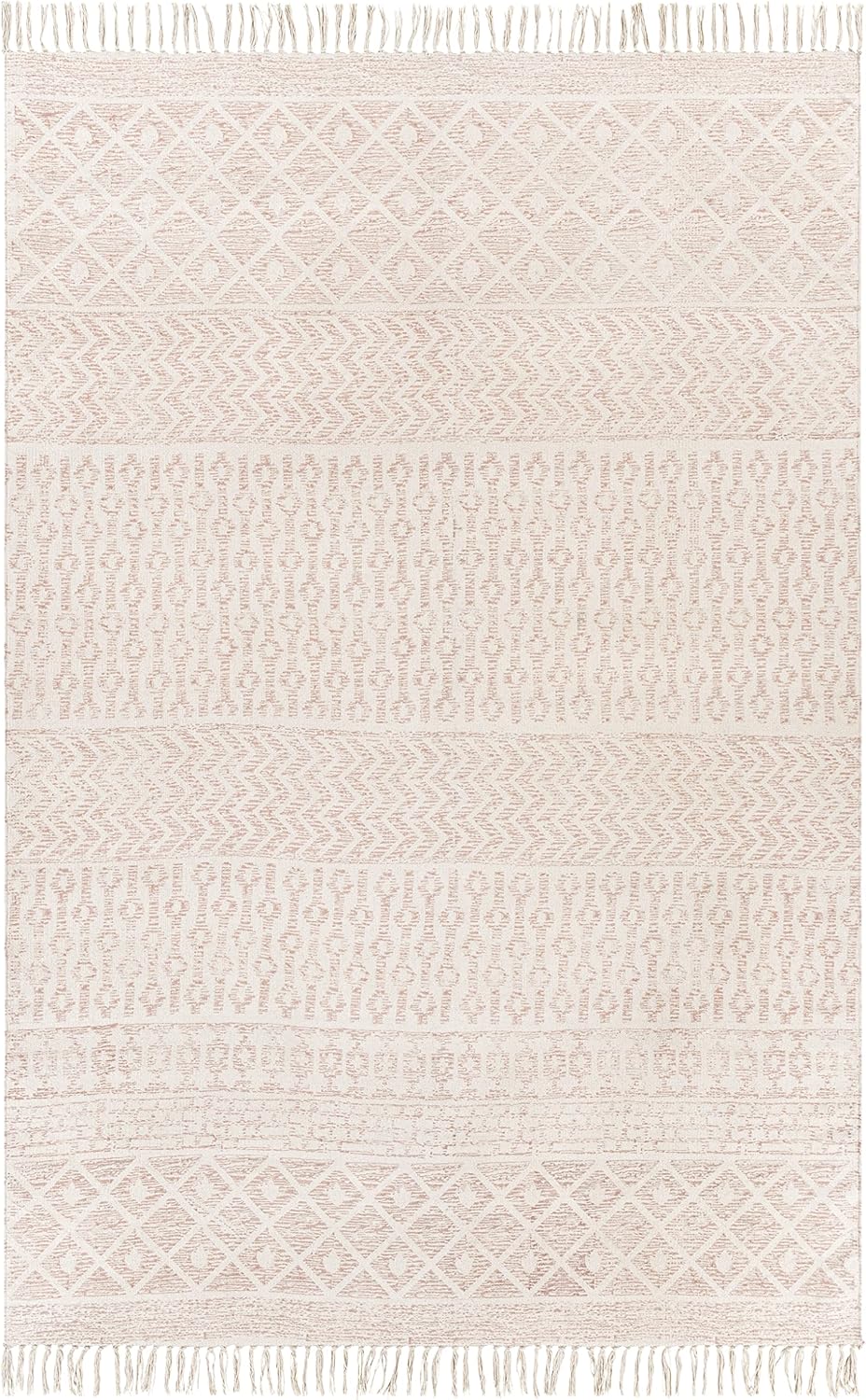 Mark&Day Alfombras de área, 5 x 7 pies, color rosa pálido, alfombra rosa crema para sala de estar, dormitorio o cocina (5 pies x 7 pies 6 pulgadas)