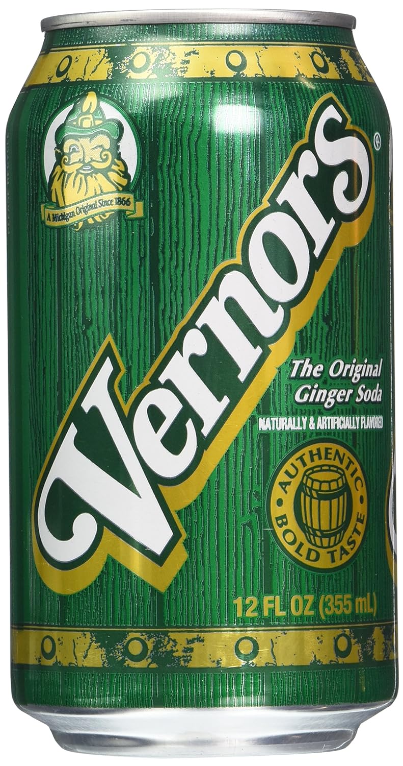 Vernors Gaseosa de jengibre. 12 Latas de 12 onzas.