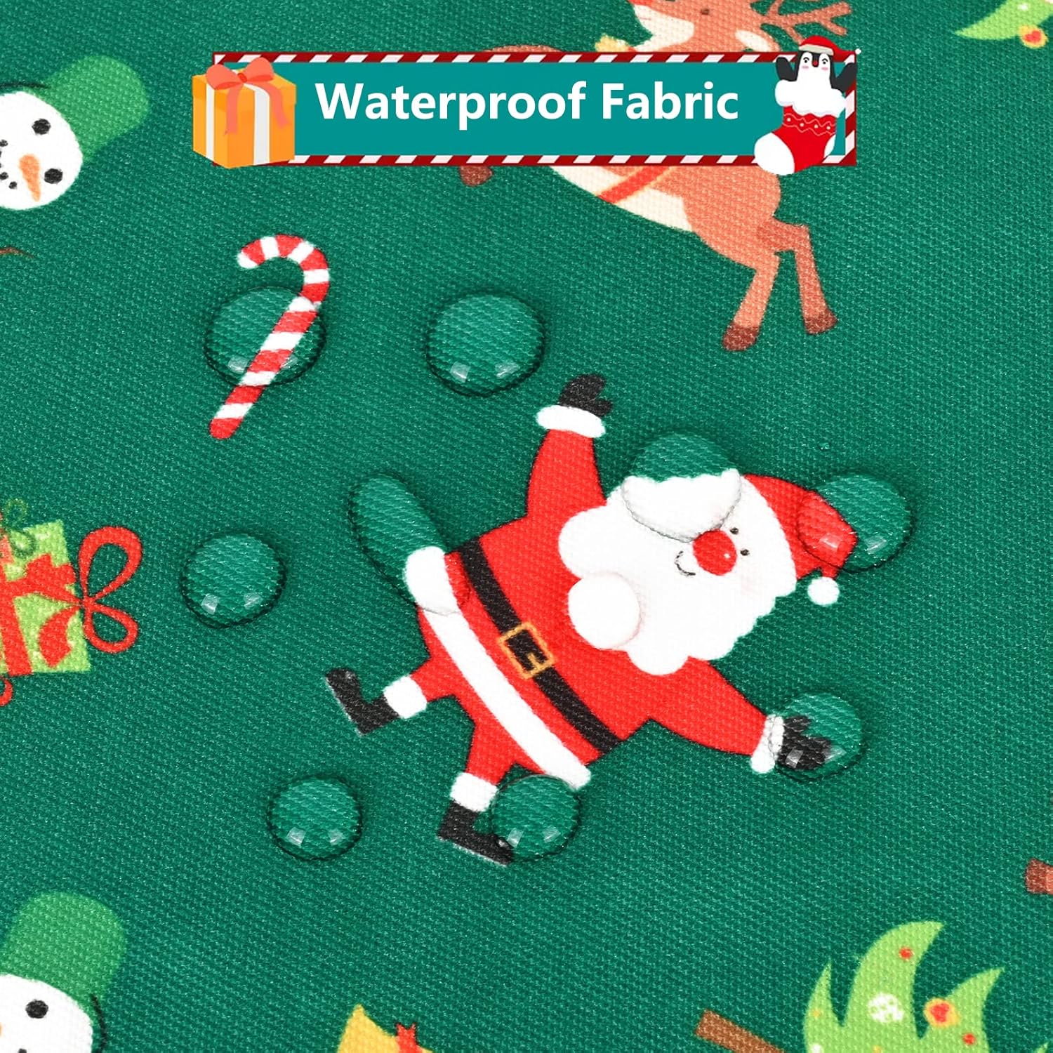 ASPMIZ Delantal de cocina de Papá Noel verde con correa ajustable para el cuello, delantal impermeable de muñeco de nieve de invierno para niños
