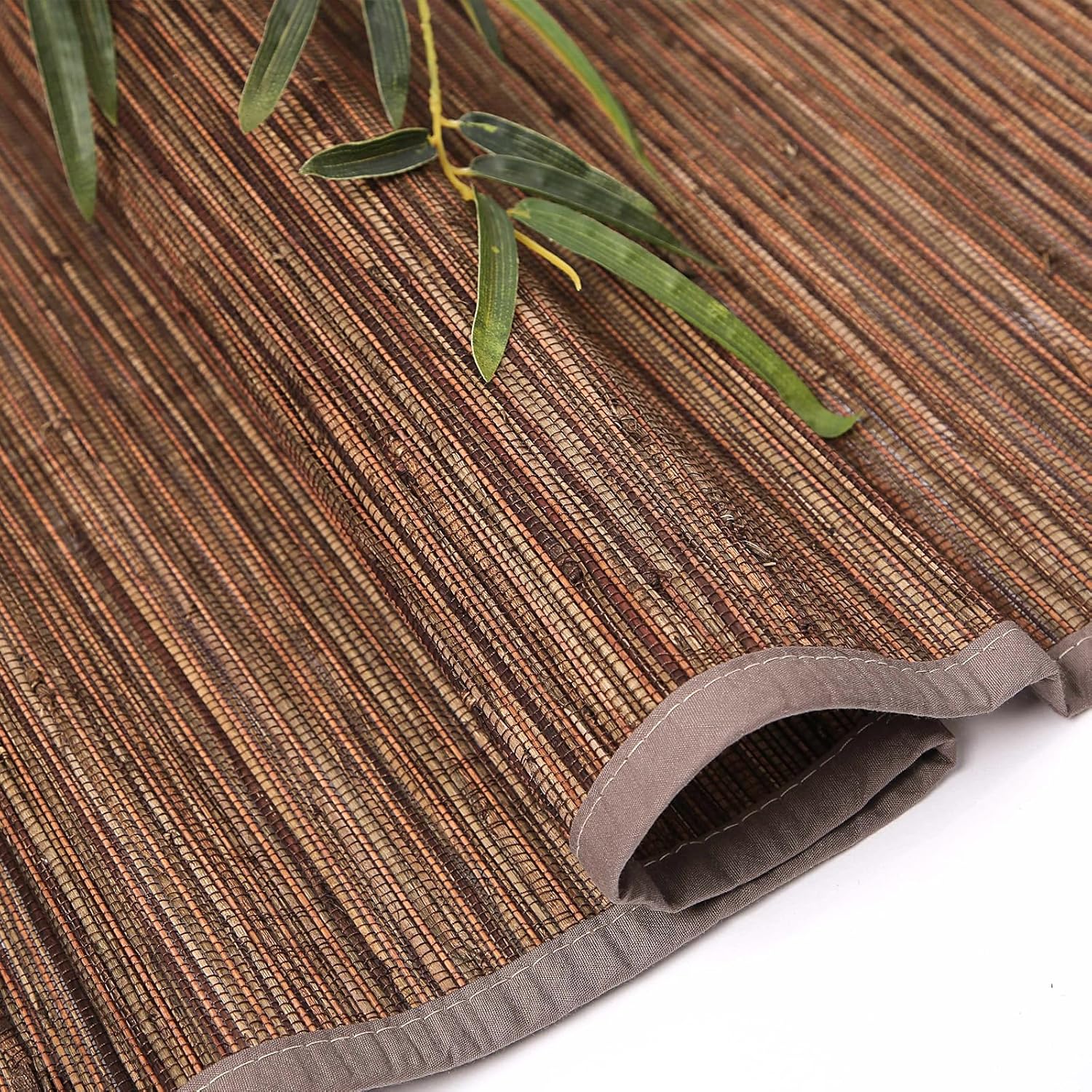 DEJAVU Persianas romanas de bambú para ventanas, persianas opacas de bambú sin cables, persianas romanas de bambú tejido natural personalizado para