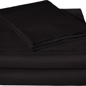 EVOLIVE Juego de sábanas de 4 piezas de microfibra cepillada ultrasuave y sólida de alta calidad, que incluye 1 sábana encimera, 1 sábana bajera y 2 EVOLIVE Juego de sábanas de 4 piezas de microfibra cepillada ultrasuave y sólida de alta calidad, que incluye 1 sábana encimera, 1 sábana bajera y 2