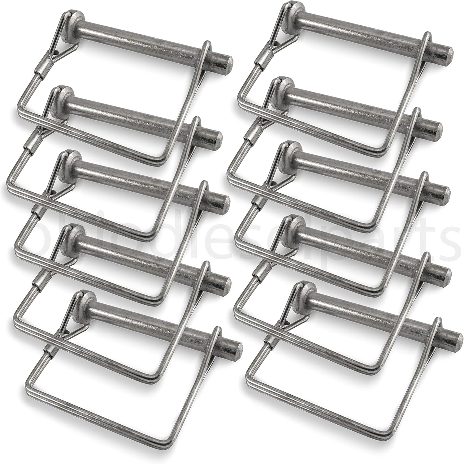 Pasador de enganche de remolque de bloqueo de eje cuadrado de acero inoxidable de 516 x 2-14 pulgadas (paquete de 10)