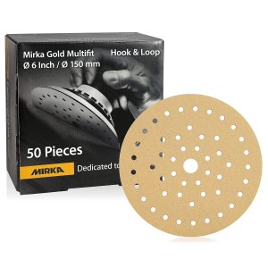 Mirka Gold Multifit – Paquete de 50 discos de lija de 6 pulgadas para lijadora orbital, papel de lija para madera, paneles de yeso, metal Mirka Gold Multifit – Paquete de 50 discos de lija de 6 pulgadas para lijadora orbital, papel de lija para madera, paneles de yeso, metal