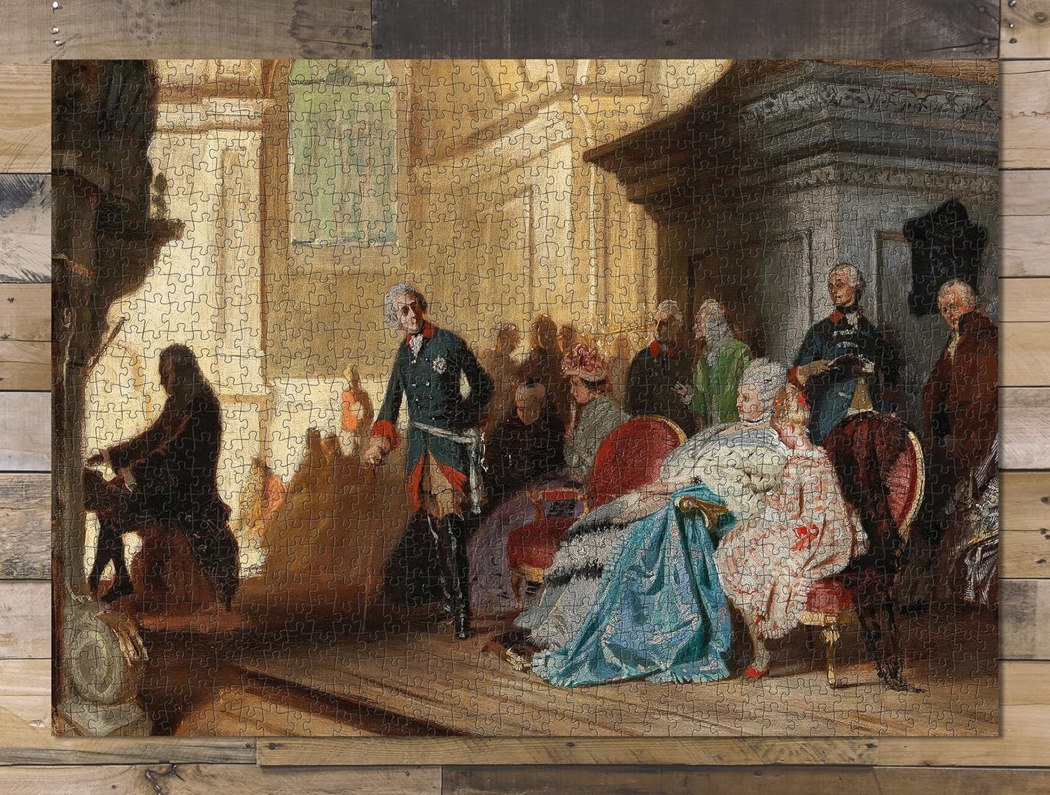 1000 piezas – Pintura del museo – Rompecabezas – Johann Sebastian Bach en el órgano, Sanssouci, Federico el Grande y la familia real el 7 de mayo de